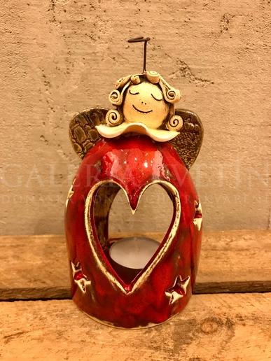 Candlestick angel red